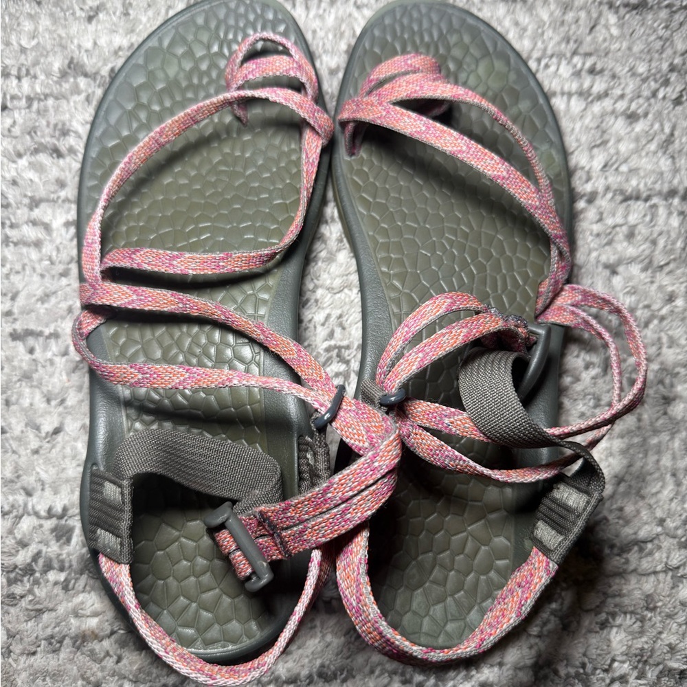Chaco Pink and Gray Strappy Sandals size 9